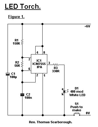 LED Torch - circuit diagrams, schematics, electronic projects
