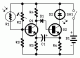 Dark-activated LED or Lamp Flasher circuit diagram