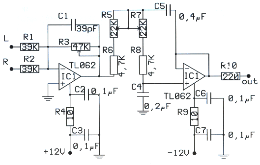 Low Pass Filter Subwoofer Circuit